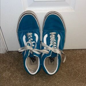 Vans Teal and White Classic Sneakers